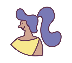 portrait of young woman on white background