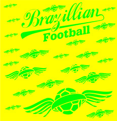 Brazil soccer and dance embroidery graphic design vector art