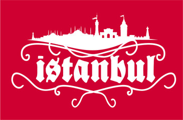 Naklejka premium istanbul city graphic graphic design vector art