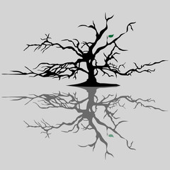 The tree withered, leaving only one green leaf