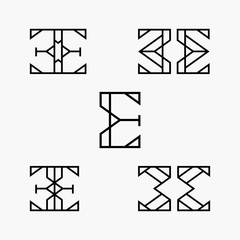 Initial letter E typography graphic logo design inspiration vector icon illustration custom logo design vector