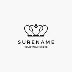 king and prince crown with cross logo design inspiration vector icon illustration custom logo design vector