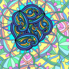 Abstract geometric background seamless of shapes drawn by doodling