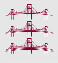 linear bridge print embroidery graphic design vector art