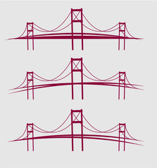 linear bridge print embroidery graphic design vector art