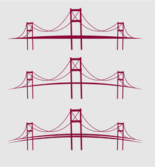 linear bridge print embroidery graphic design vector art