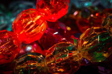 
faceted beads in different colors with different colors
