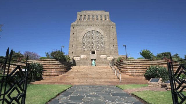 Forward Slow: Amazing Beautiful Structure with A Big Statue in the Middle of the Area Upon Walking UP the Stairs - Pretoria, South Africa