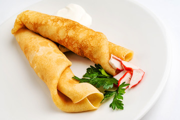 pancakes with sour cream