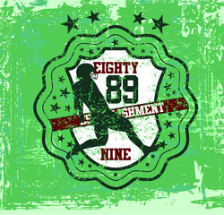 American college style print and embroidery graphic design vector art