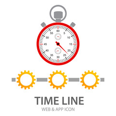 Timeline icon for mobile apps and web usage, Business Concept, time management. Vector illustration