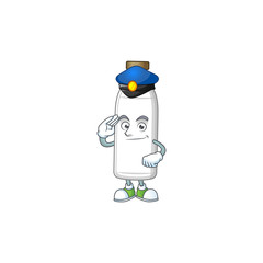 Fototapeta premium A dedicated Police officer of milk bottle mascot design style