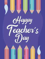 cute greeting card happy teacher day