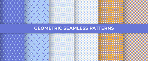Floral elements seamless pattern collection, decorative wallpaper.