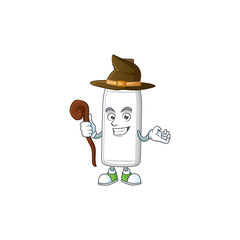 Cute and sneaky Witch milk bottle cartoon design style