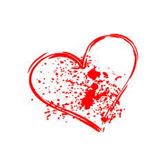 heart love embroidery graphic design vector art