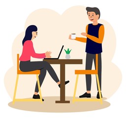 Flat Design Of Baristas Making Coffee