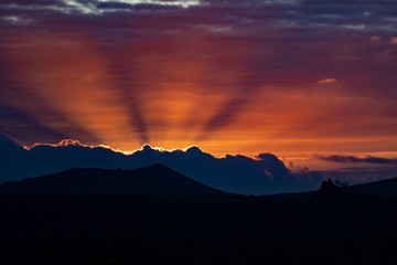 Sunset in Galapagos, Floreana island.