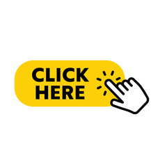 Obraz premium Click here button with hand clicking icon