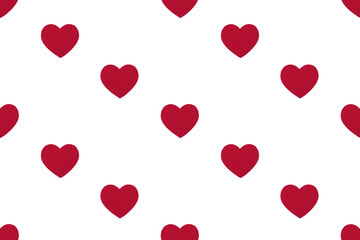 Fototapeta na wymiar Seamless pattern of red hearts. Love concept. Design for packaging and backgrounds.