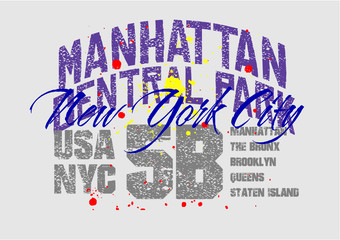 Obraz premium New york city embroidery graphic design vector art