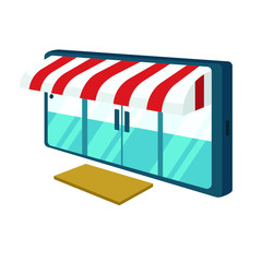 Store Shopping Online on Website or smartphone Vector Concept. use for marketing, market illustration or other