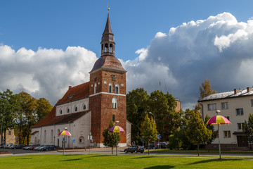 VALMIERA / LATVIA - SEPTEMBER 2015: Gothic church in the historic centre of Valmiera town, Latvia