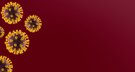 Coronavirus Covid-19, Visualisierung als Banner, Panorama