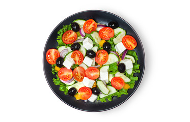 Green salad with tomato and fresh vegetables
