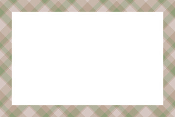 Vintage frame vector. Scottish border pattern retro style. Tartan plaid ornament.