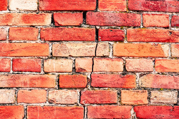Obraz premium Texture of a brick wall with cracks and scratches which can be used as a background