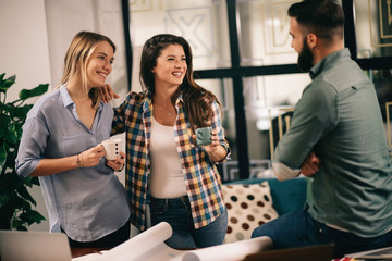 Successful teamwork. Business people in office.	