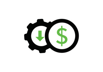 Cost reduction icon, tax reduce icon vector.