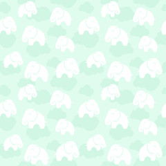 seamless pattern with cute elephants