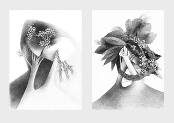 Clip-art "The Seasons" based on Irina Steklova's pictures (digitized hand graphics images)