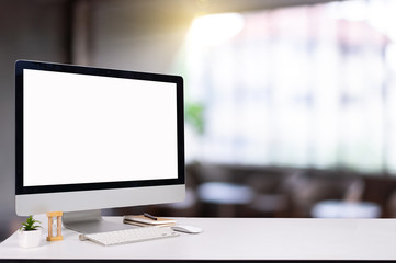 laptop monitor digital pc desk Mockup Blank screen
