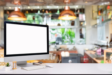 laptop monitor digital pc desk Mockup Blank screen