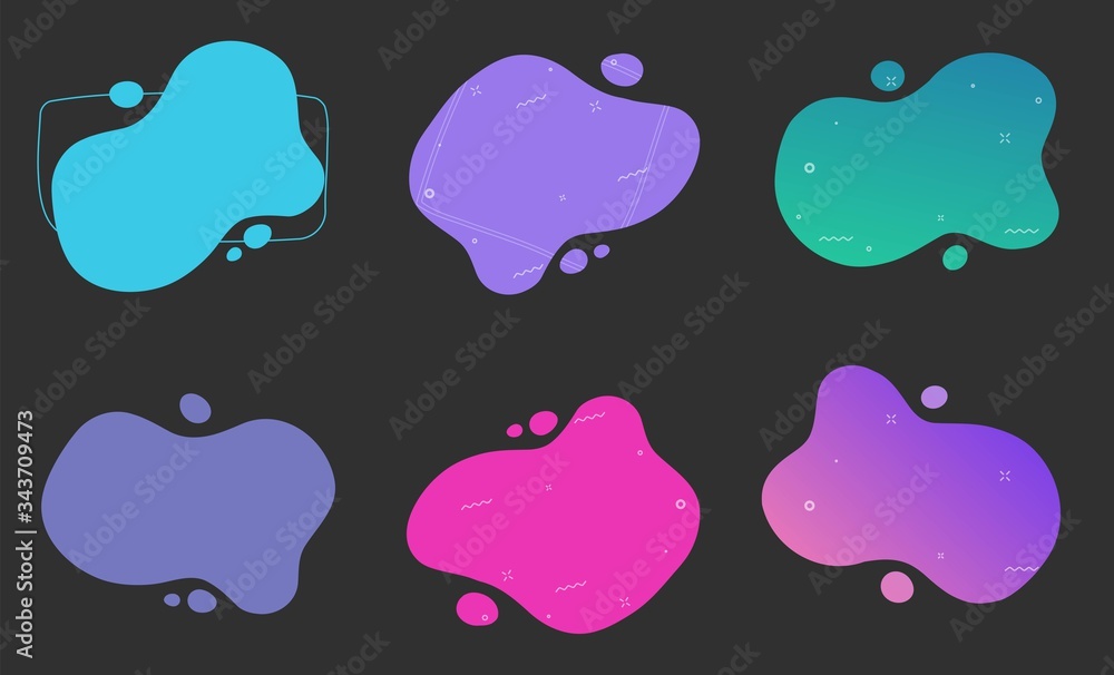 Poster abstract shape fluid background vector element design or creative colorful liquid gradient geometric