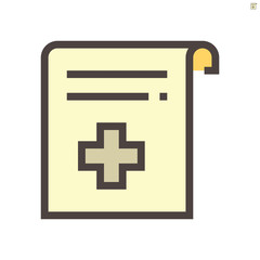 Medical certificate vector icon design, 48x48 pixel perfect and editable stroke.