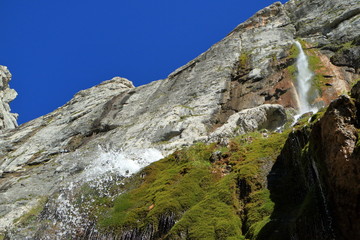 Scenic walking route. Pshekh waterfall. Rock guard. Gates of Fisht. Adygea. Caucasus.