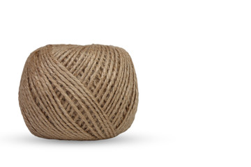 skein of jute twine isolated on the white background