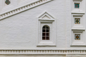 Medieval windows and architecture elements of Vvedensky cathedral of Vvedensky Tolga convent in Yaroslavl, Russia
