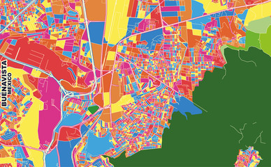 Buenavista, México, Mexico, colorful vector map
