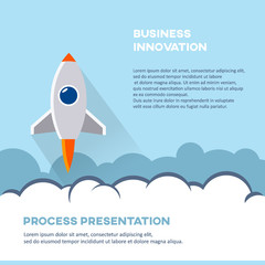 Innovation rocket startup launch business presentation template