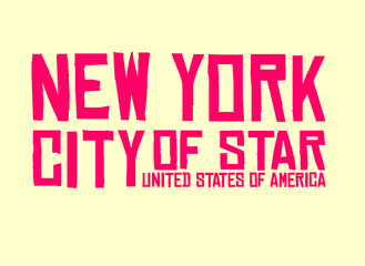 New york city embroidery graphic design vector art