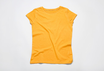 Stylish t-shirt on grey background