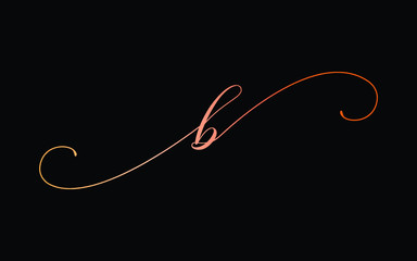 b Lowercase Cursive Letter Logo design, Vector Template
