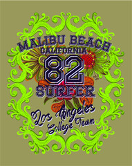 California flower lover graphic design vector art