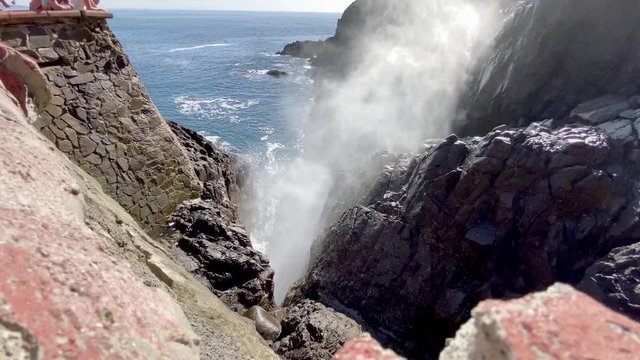 Clip of La Bufadora in Ensenada Baja California Mexico.