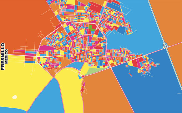 Fresnillo, Zacatecas, Mexico, colorful vector map